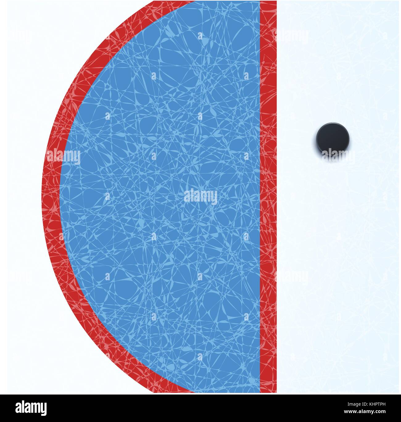 Surface de hockey avec rondelle Illustration de Vecteur