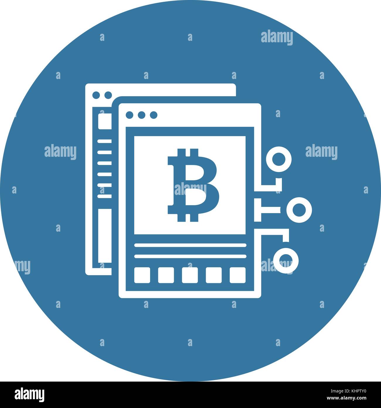 L'icône de papier blanc Bitcoin. Illustration de Vecteur