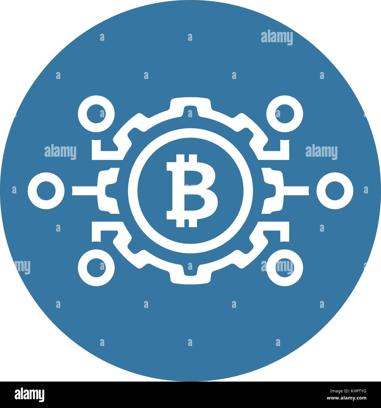 Mécanismes de l'icône de Bitcoin. Illustration de Vecteur