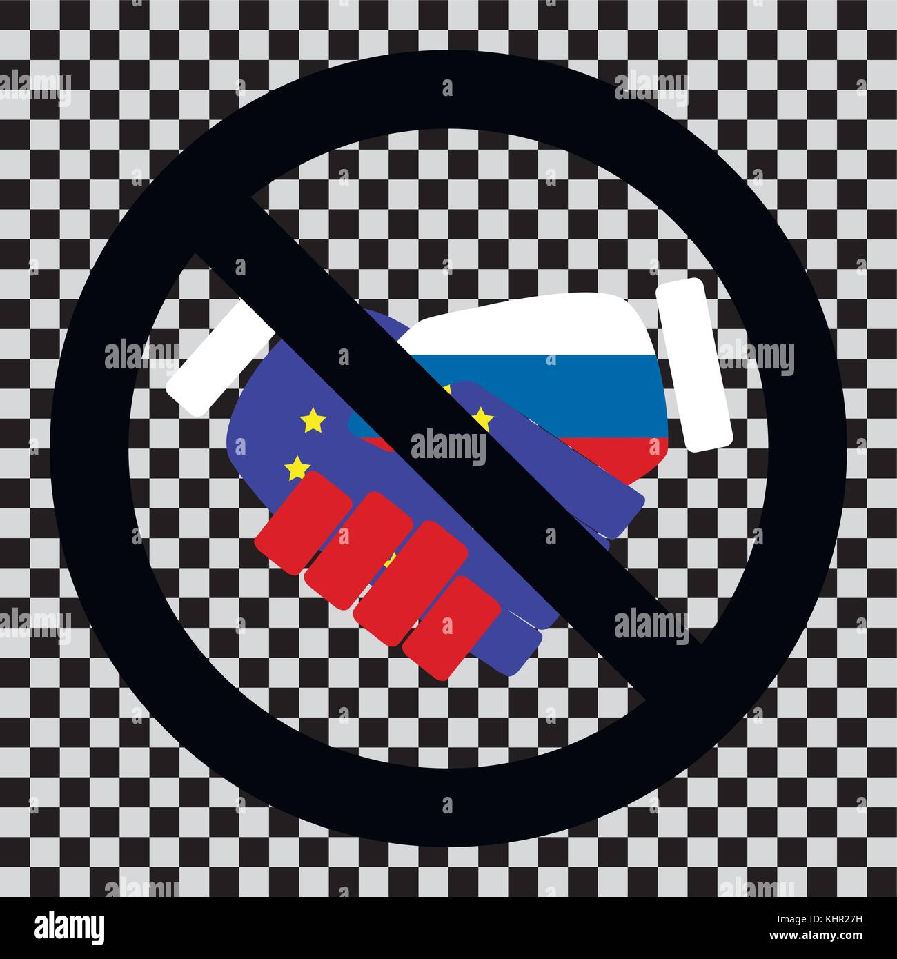Interdire la coopération entre la Russie et l'Union euro Illustration de Vecteur
