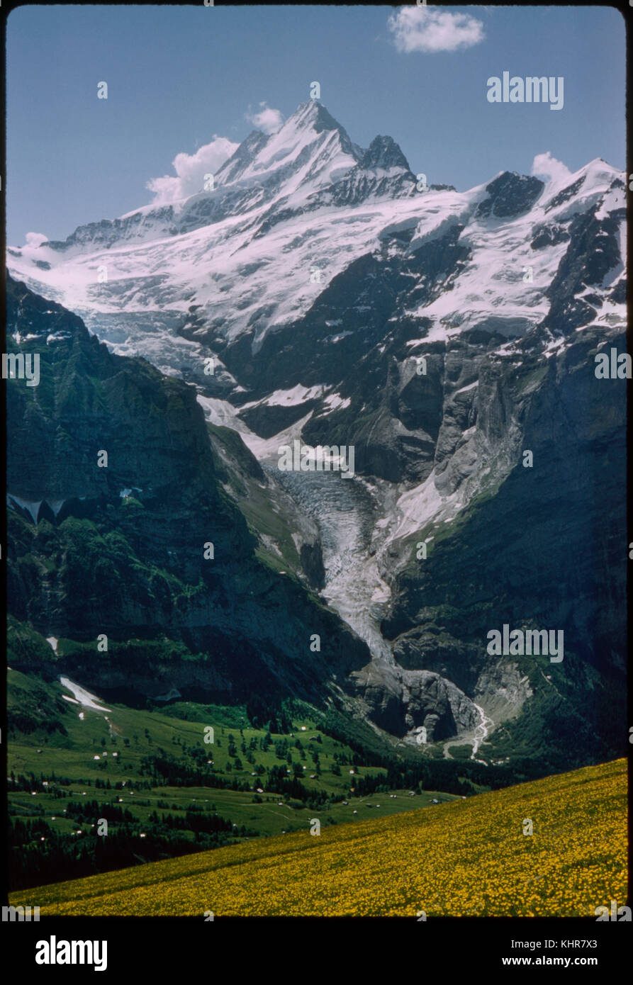 Fille de glacier et de crête, Grindelwald, Suisse, 1964 Banque D'Images