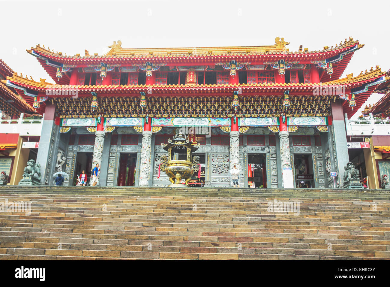 Close up of architecture de wenwu temple situé à Sun Moon Lake, Taiwan Banque D'Images