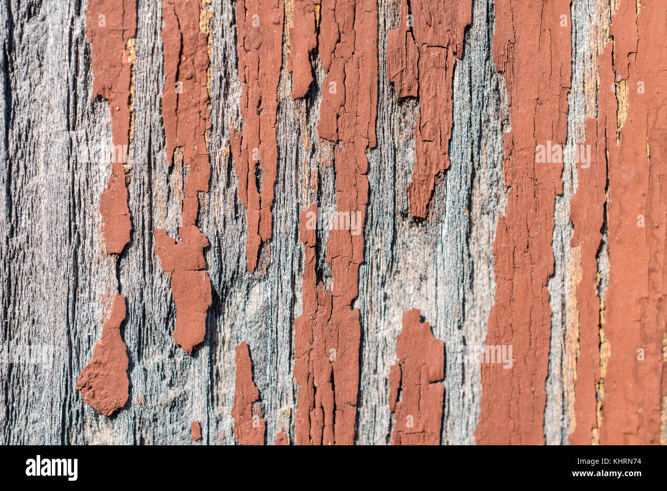 La texture de la peinture marron en ruine sur le mur en bois Banque D'Images