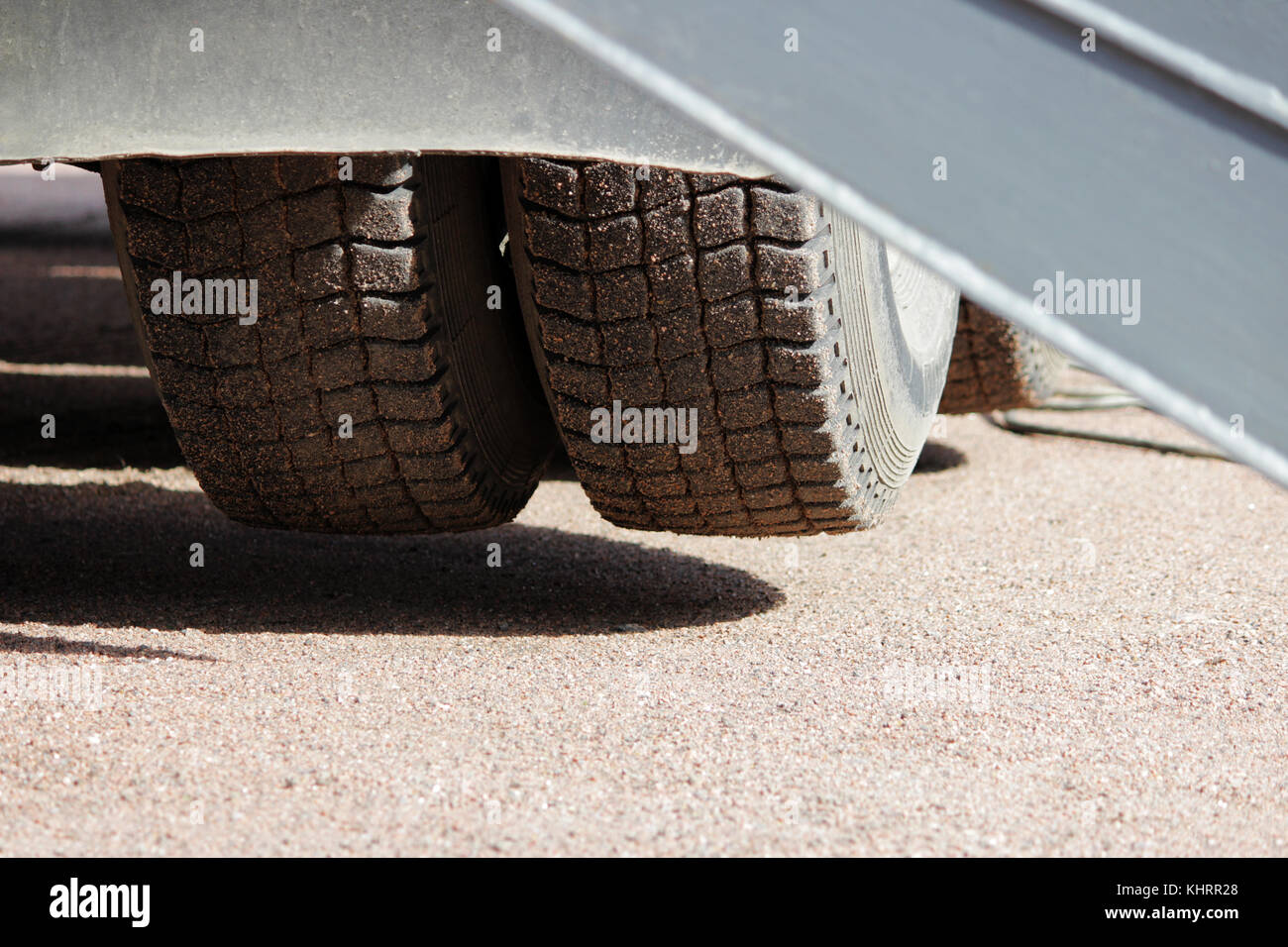 Truck strong outrigger stabiliser les jambes étendues. Banque D'Images