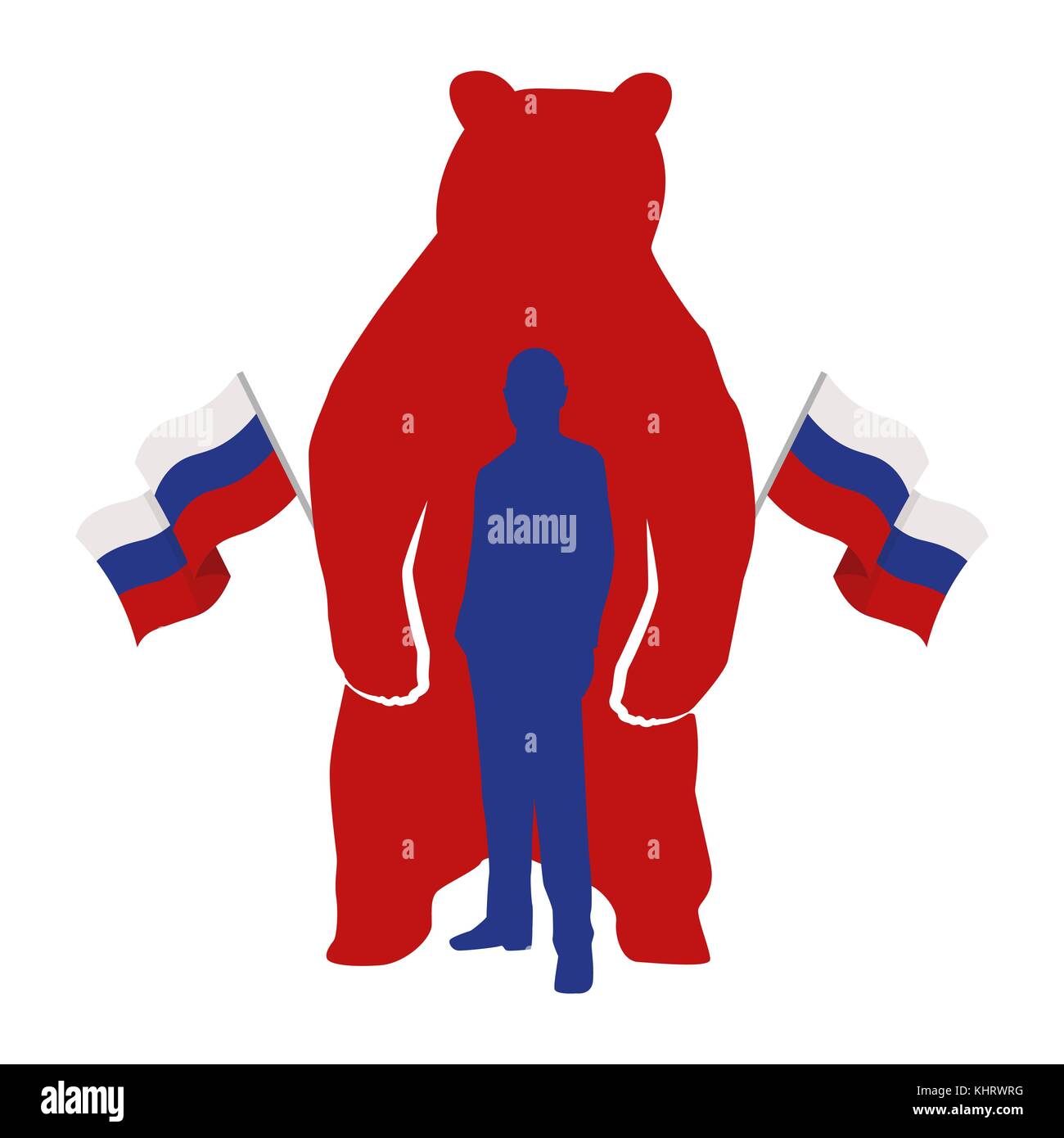 Novembre 19.11.2017. illustration éditoriale du président de la Russie Vladimir Poutine fedaration sur fond d'ours Illustration de Vecteur