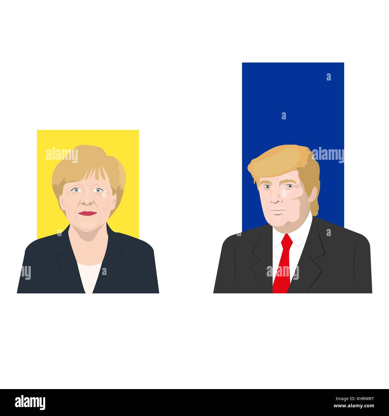 Novembre 19.11.2017. illustration éditoriale est montrant une cote de popularité des politiciens bien connus l'atout de Donald et Angela Merkel. Illustration de Vecteur