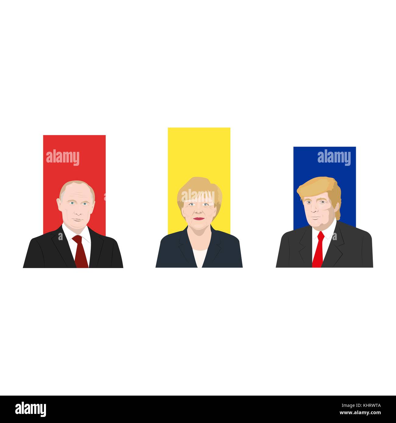 Novembre 19.11.2017. illustration éditoriale est montrant une cote de popularité des politiciens bien connus la Vladimir Poutine, Angela Merkel et Donald T. Illustration de Vecteur