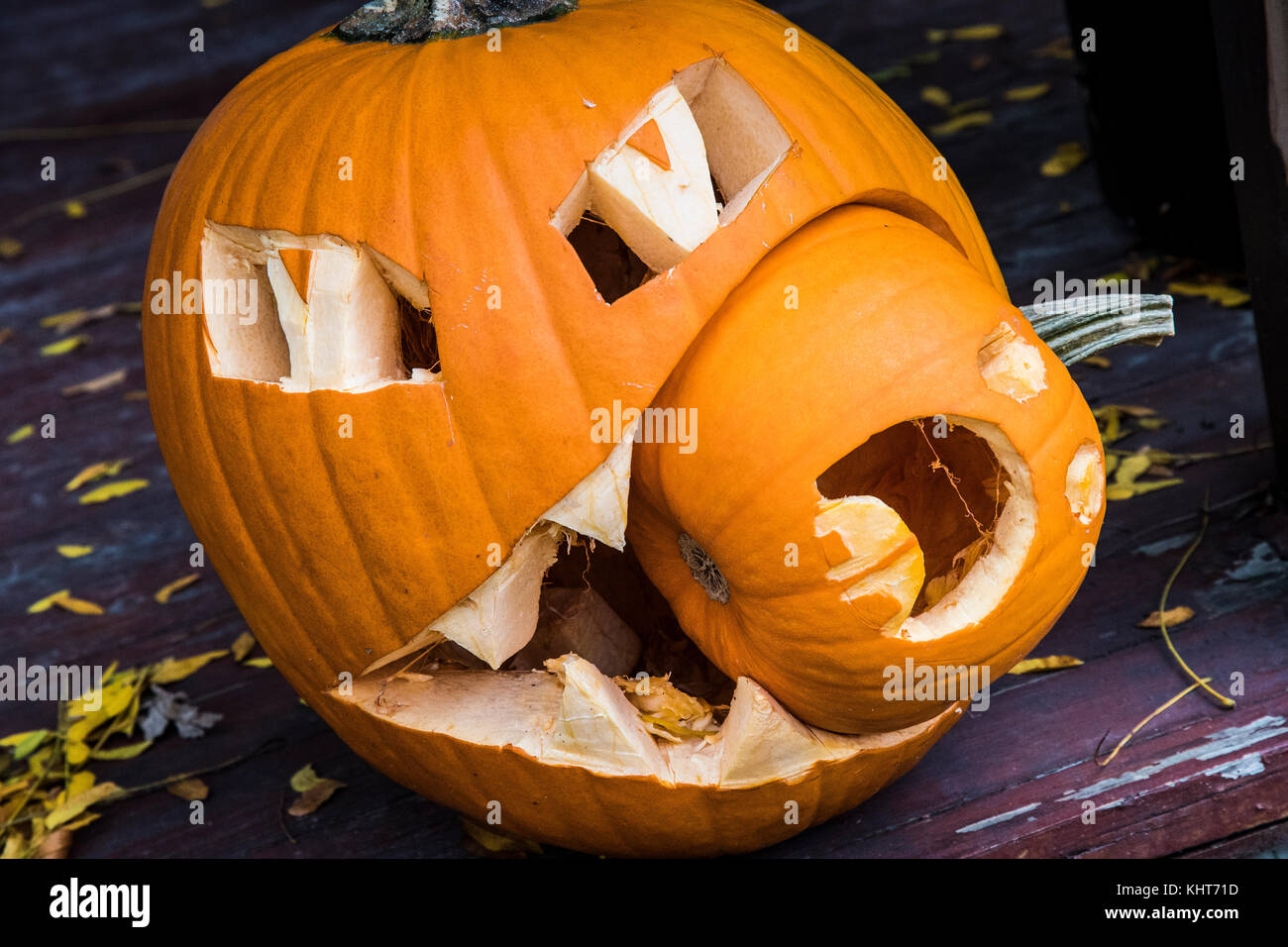 Citrouilles taillées pour l'Halloween Banque D'Images