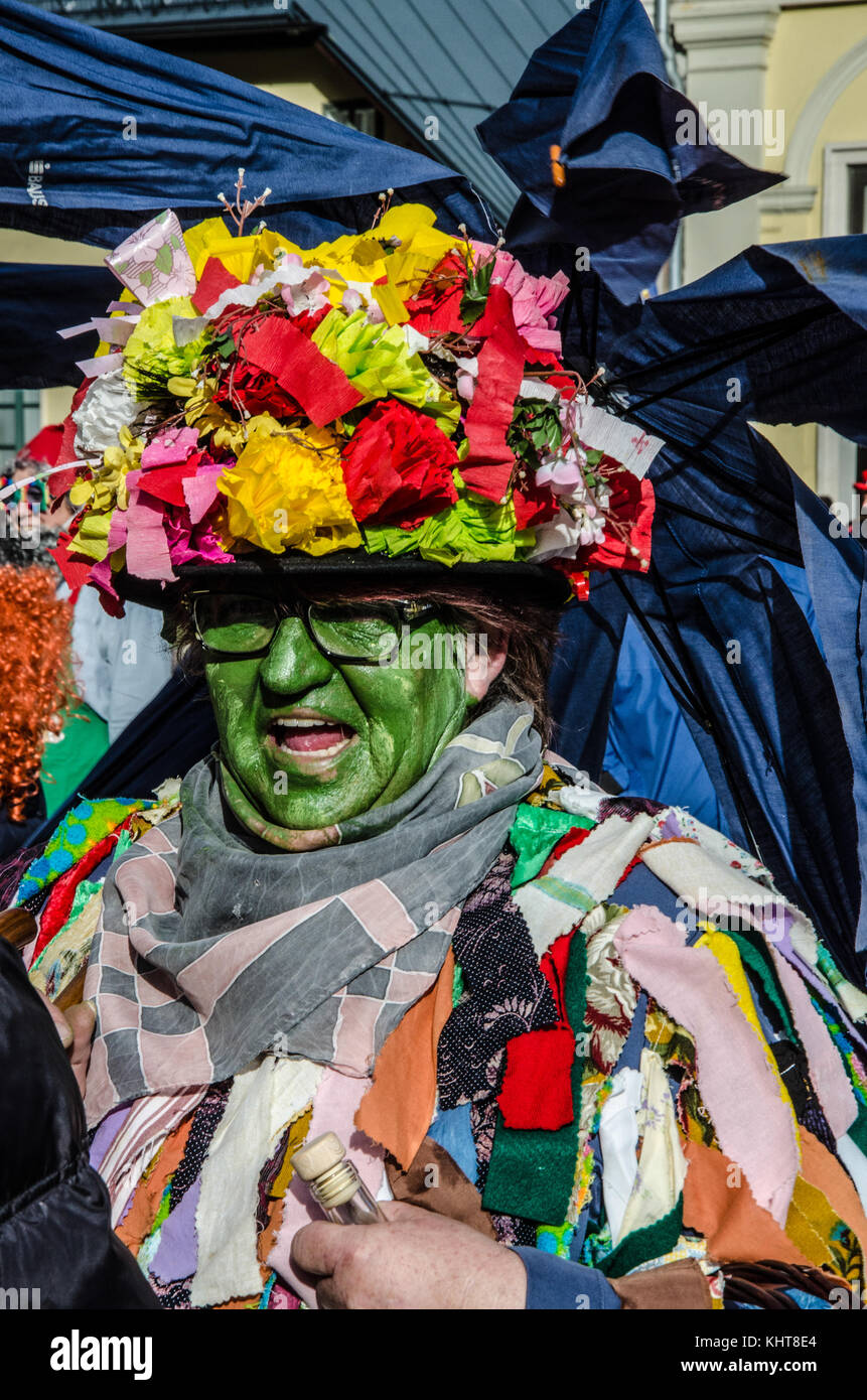 L'expérience de la légendaire Aussee en Autriche : Carnaval carnaval costumes et coutumes traditionnelles sont les maîtres mots de cet événement fantastique en février. Banque D'Images