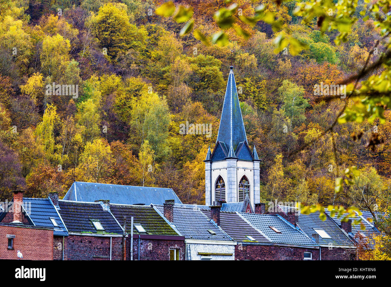 Close-up de l'église de saint François Xavier dans la ville belge de liège, Wallonie Banque D'Images