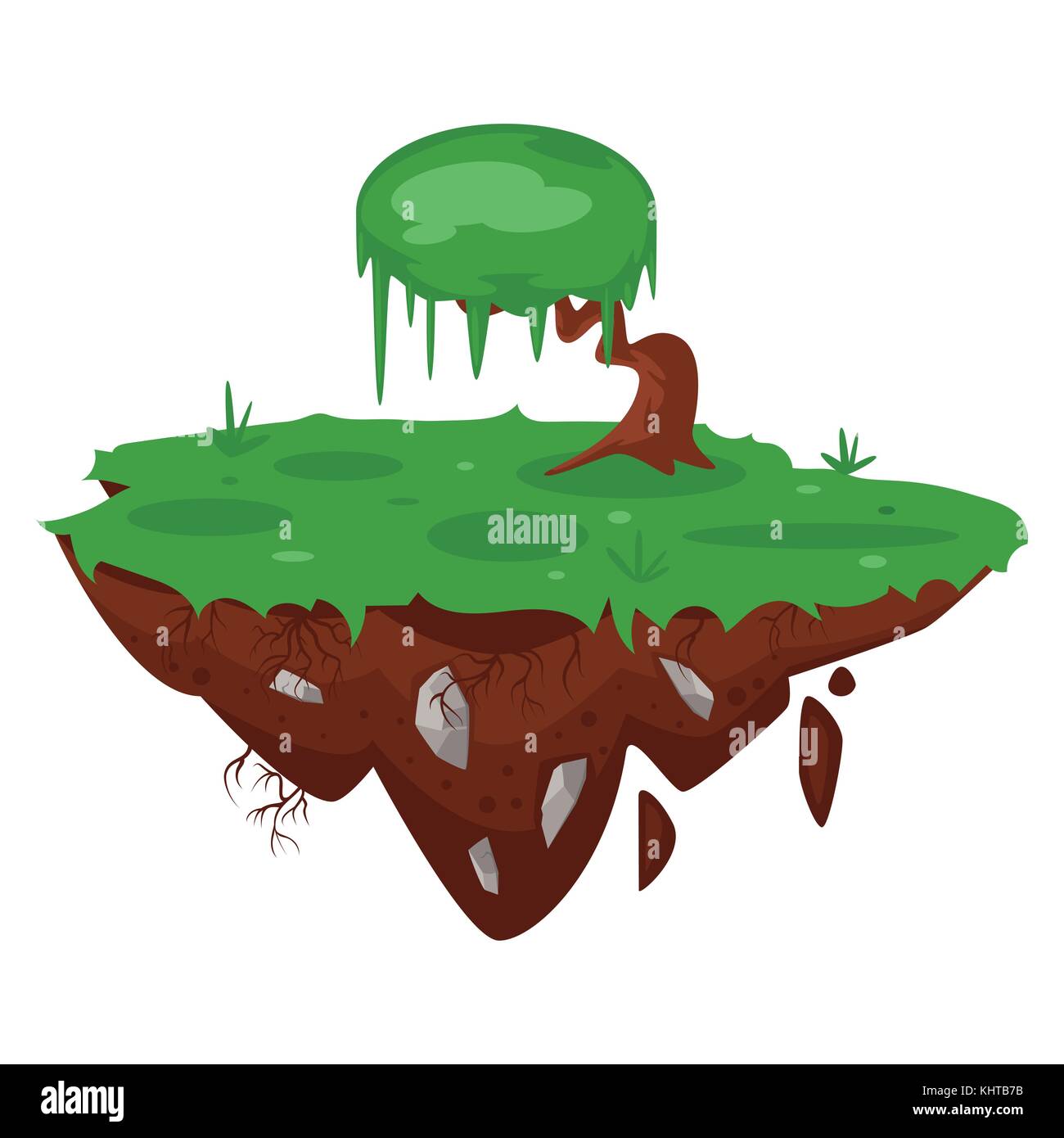 Vector cartoon illustration de jeu l'île Green, isolé sur fond blanc. jeu utilisateur (GUI) pour les jeux vidéos, l'ordinateur ou des web Illustration de Vecteur