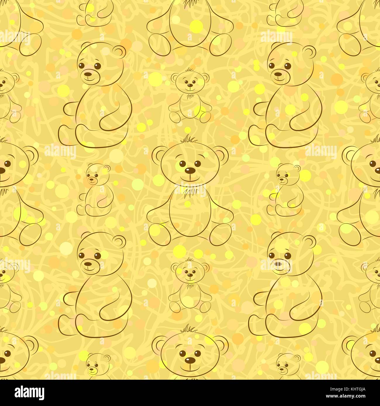 Les contours des ours en peluche, continu Illustration de Vecteur