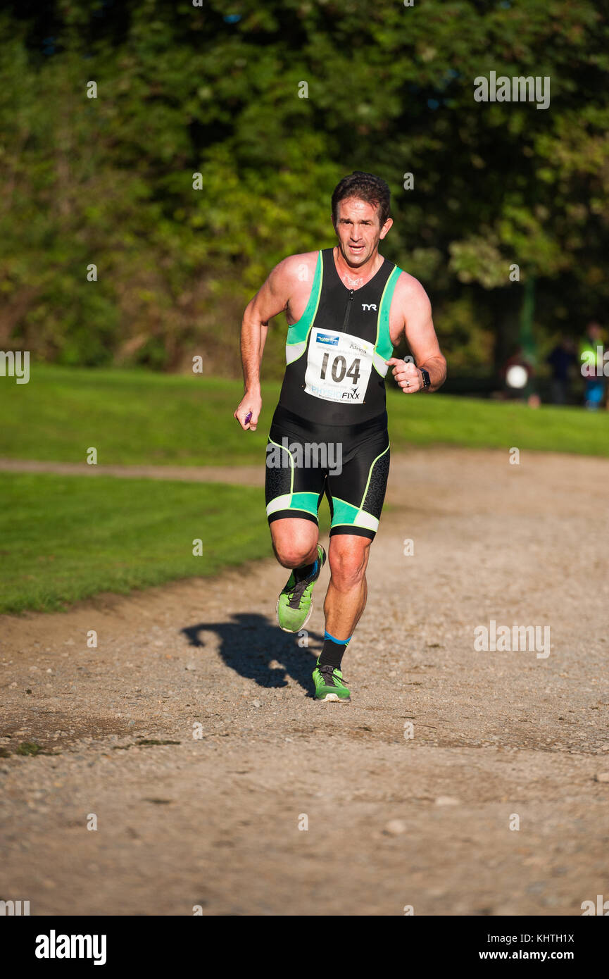 Cycles de Wellingborough course duathlon organisé dans le parc du Château Ashby, Northamptonshire. Banque D'Images