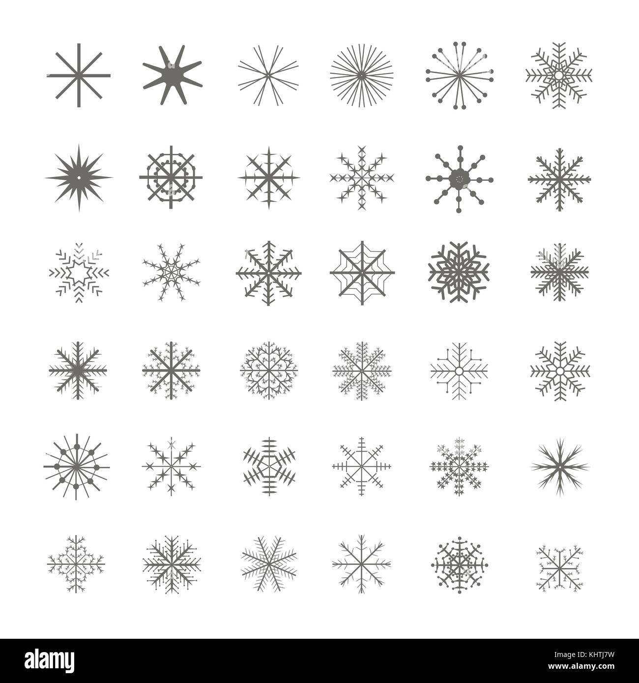 Ensemble flocon de Noël Illustration de Vecteur