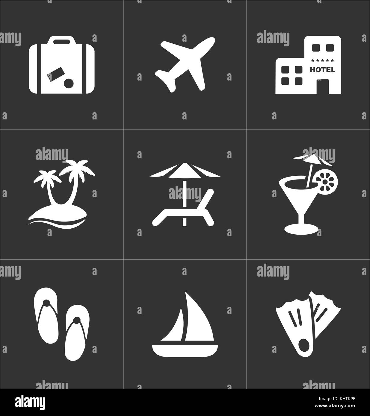 Locations icons set. transport des signes. Illustration de Vecteur