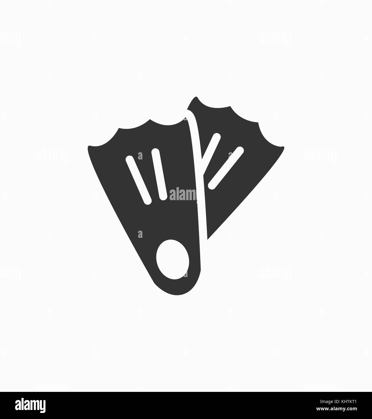 Vecteur icône nageoires signe. Illustration de Vecteur