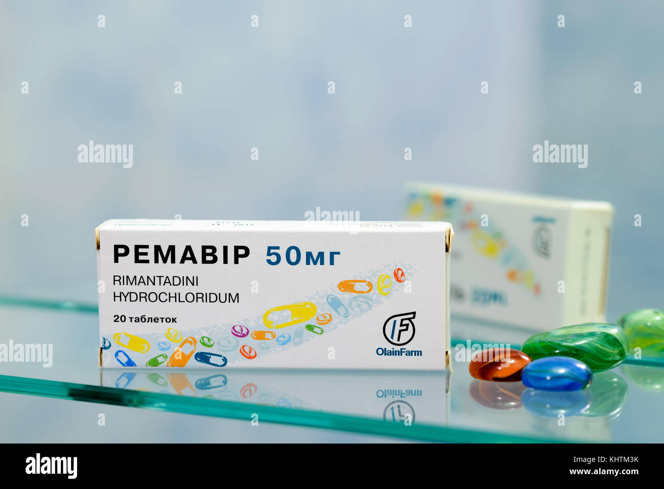 Kiev/Ukraine - 27 août 2017 - remavir remantadinum () est dérivé de l'adamantana et spécifiques des médicaments chimiothérapeutiques représente. remantadinum a e Banque D'Images