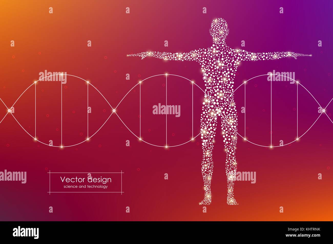 Résumé Les corps avec des molécules d'ADN. La médecine, la science et la technologie concept. Vector illustration Illustration de Vecteur