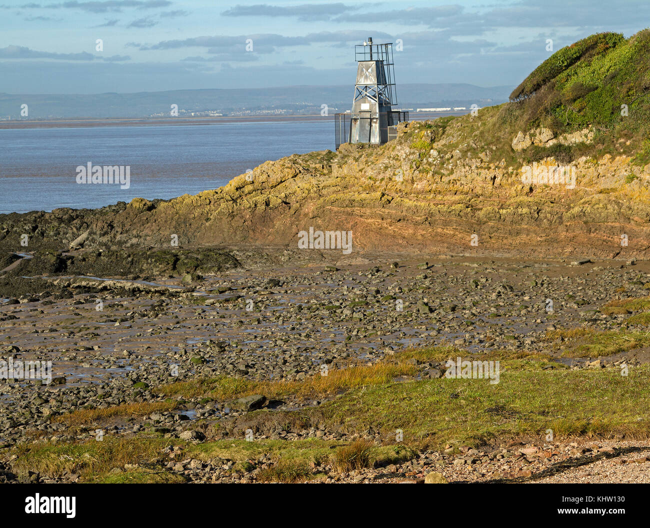 Phare de Battery Point dans Portishead Banque D'Images