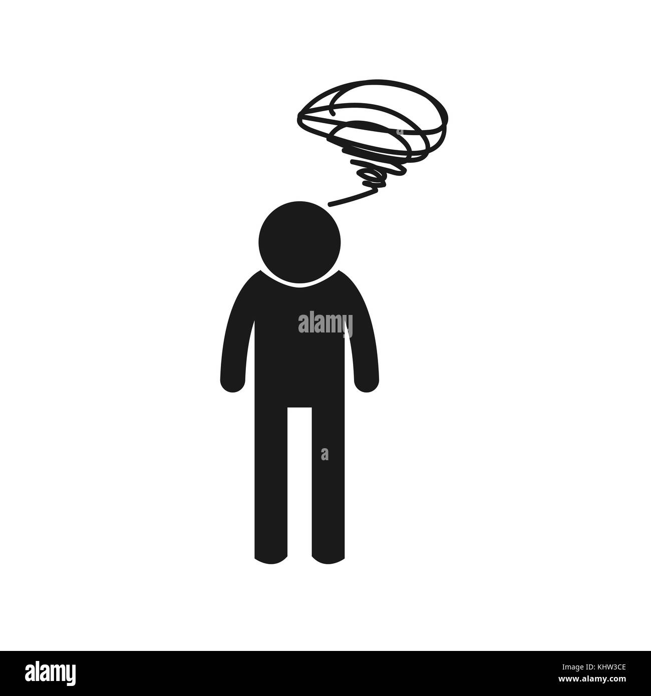 Symbole de mauvaise humeur sur fond blanc Banque D'Images