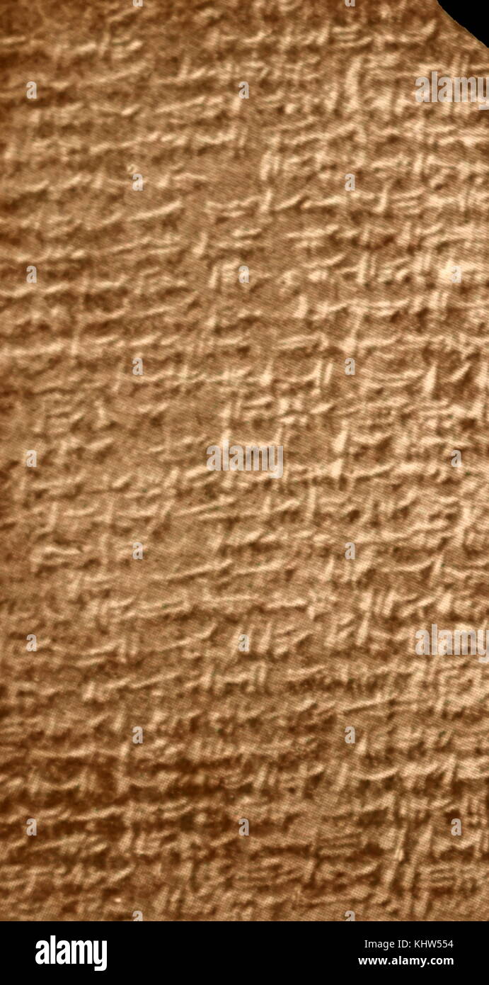 Lettre à l'écriture cunéiforme de Abd-Khiba, gouverneur de Jérusalem, à Pharaon. Banque D'Images
