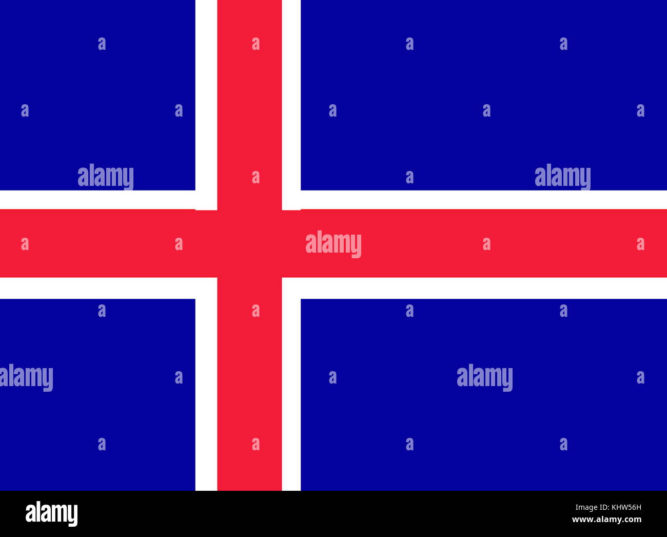 Illustration représentant le drapeau national et des marchands de l'Islande. En date du 20e siècle Banque D'Images