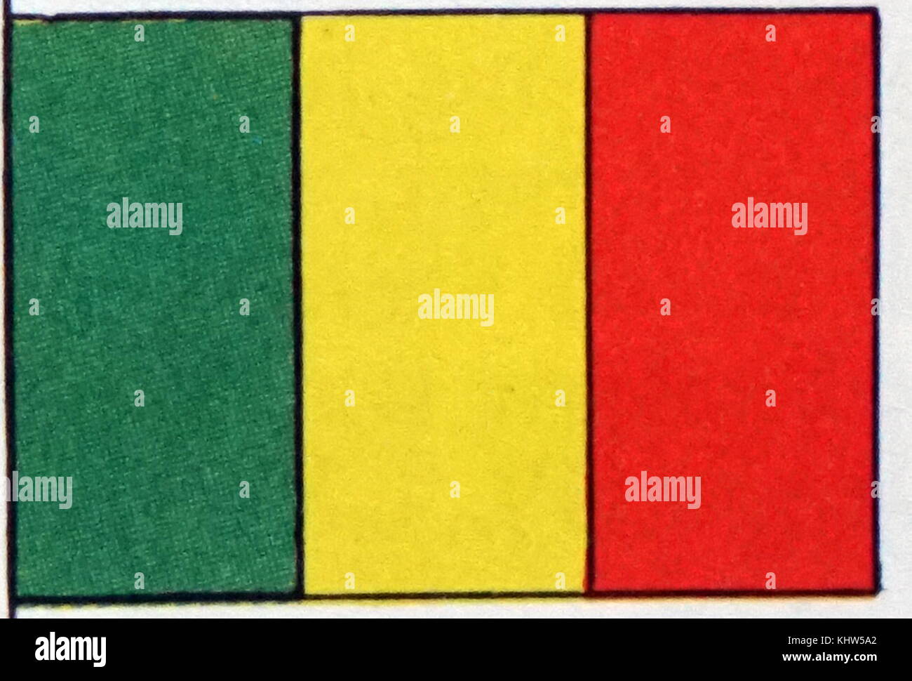 Illustration représentant le drapeau national du Mali. En date du 20e siècle Banque D'Images