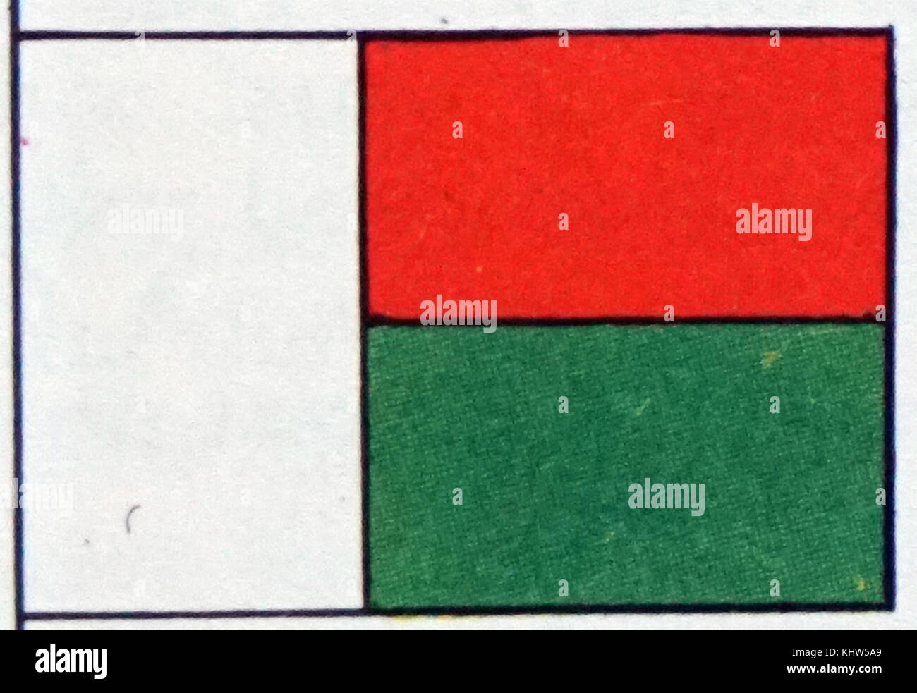 Illustration représentant le drapeau national du Malgache (Madagascar). En date du 20e siècle Banque D'Images