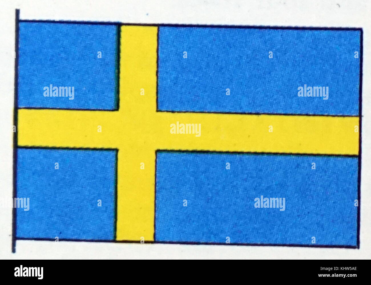 Illustration représentant le drapeau de la marine marchande nationale et la Suède. En date du 20e siècle Banque D'Images