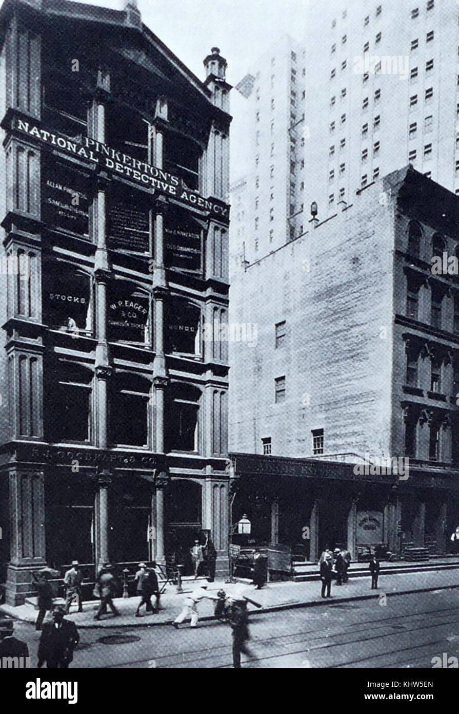 Photographie des bureaux de l'Agence de détective Pinkerton National dans la ville de New York. En date du 20e siècle Banque D'Images