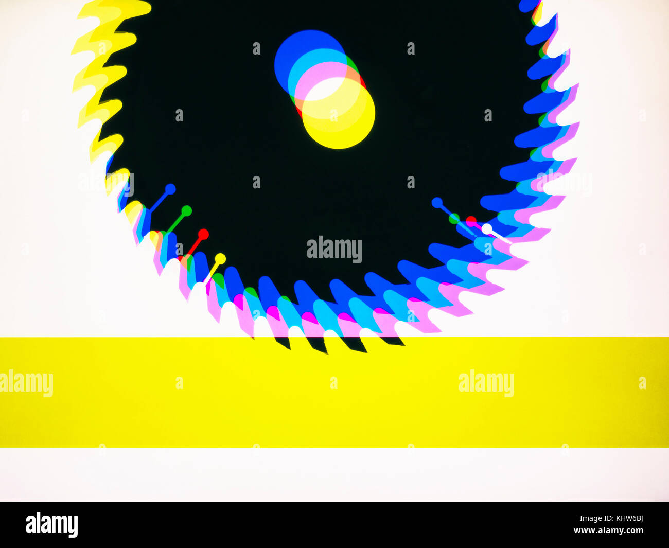 Un bloc de coupe scie circulaire, concept de pointe Banque D'Images