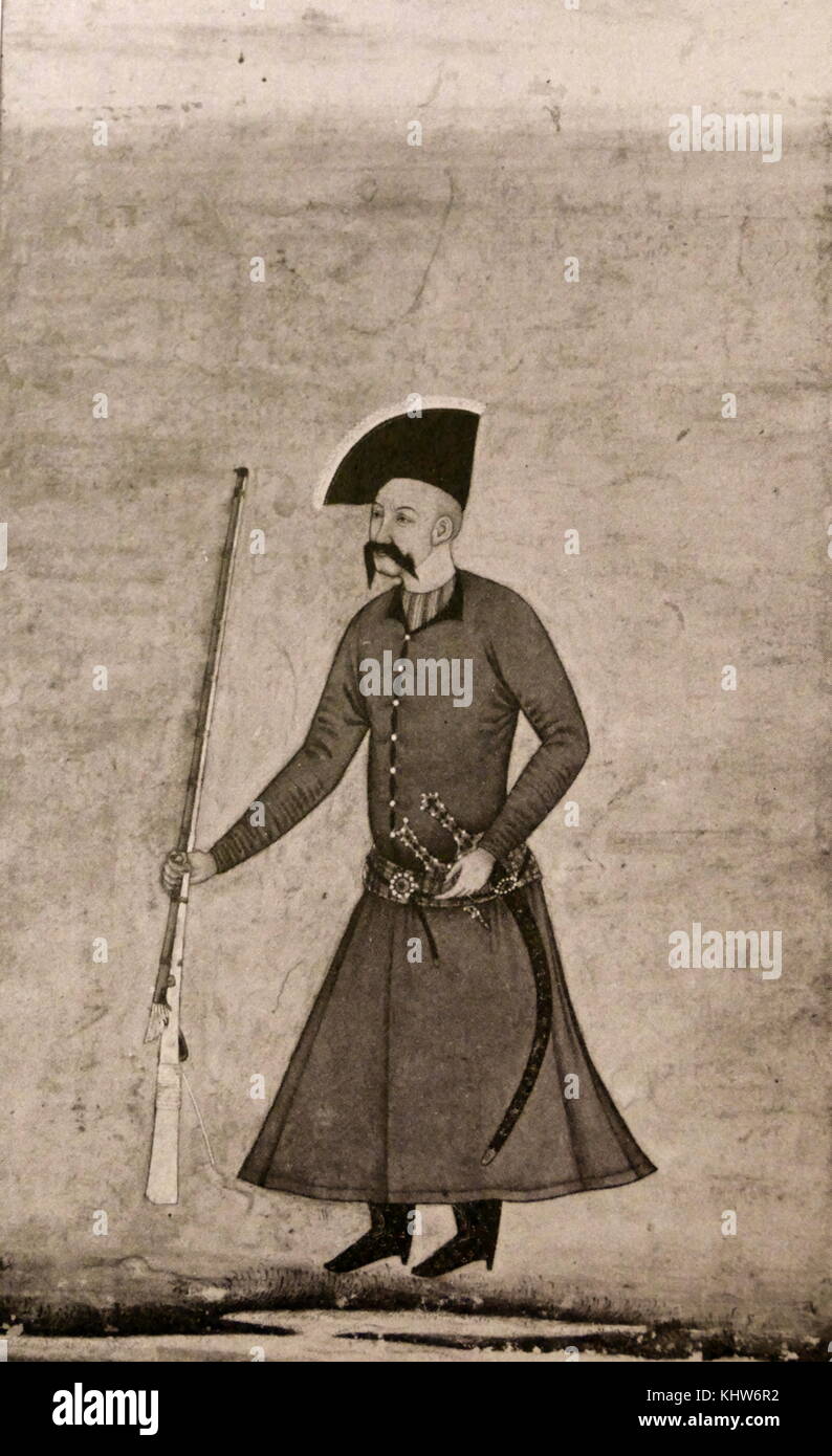 Portrait d'Abbas de Perse (1571-1629) a été la 5ème époque safavide Shah d'Iran, et est généralement considéré comme le meilleur chef de la dynastie safavide. En date du 18e siècle Banque D'Images