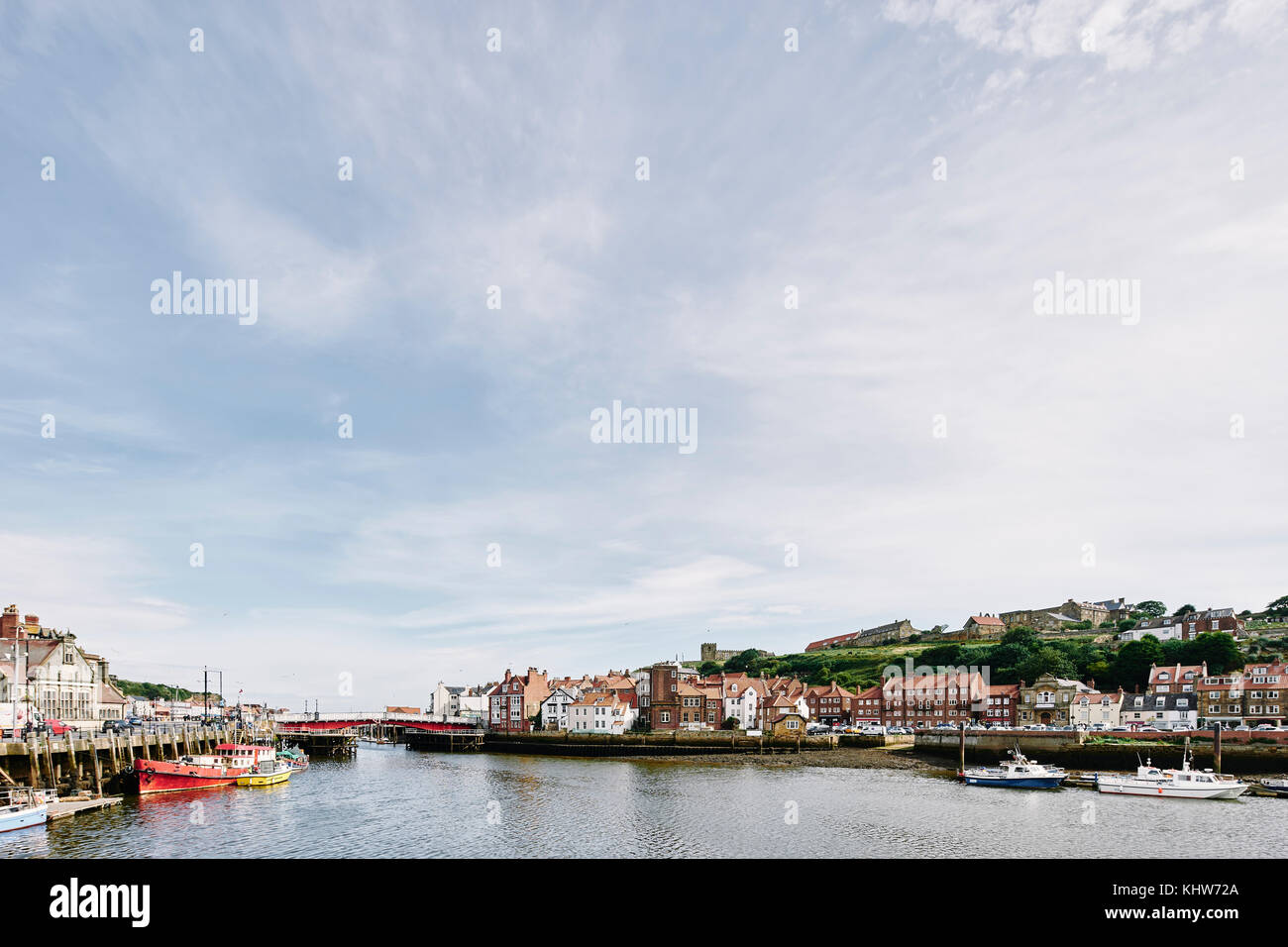 Vue panoramique, Whitby, North Yorkshire, Angleterre Banque D'Images