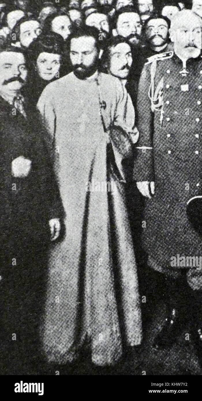 Photographie de Georgy Gapone (1870-1906) un prêtre orthodoxe russe et une classe ouvrière populaire chef avant la révolution russe de 1905. En date du 20e siècle Banque D'Images