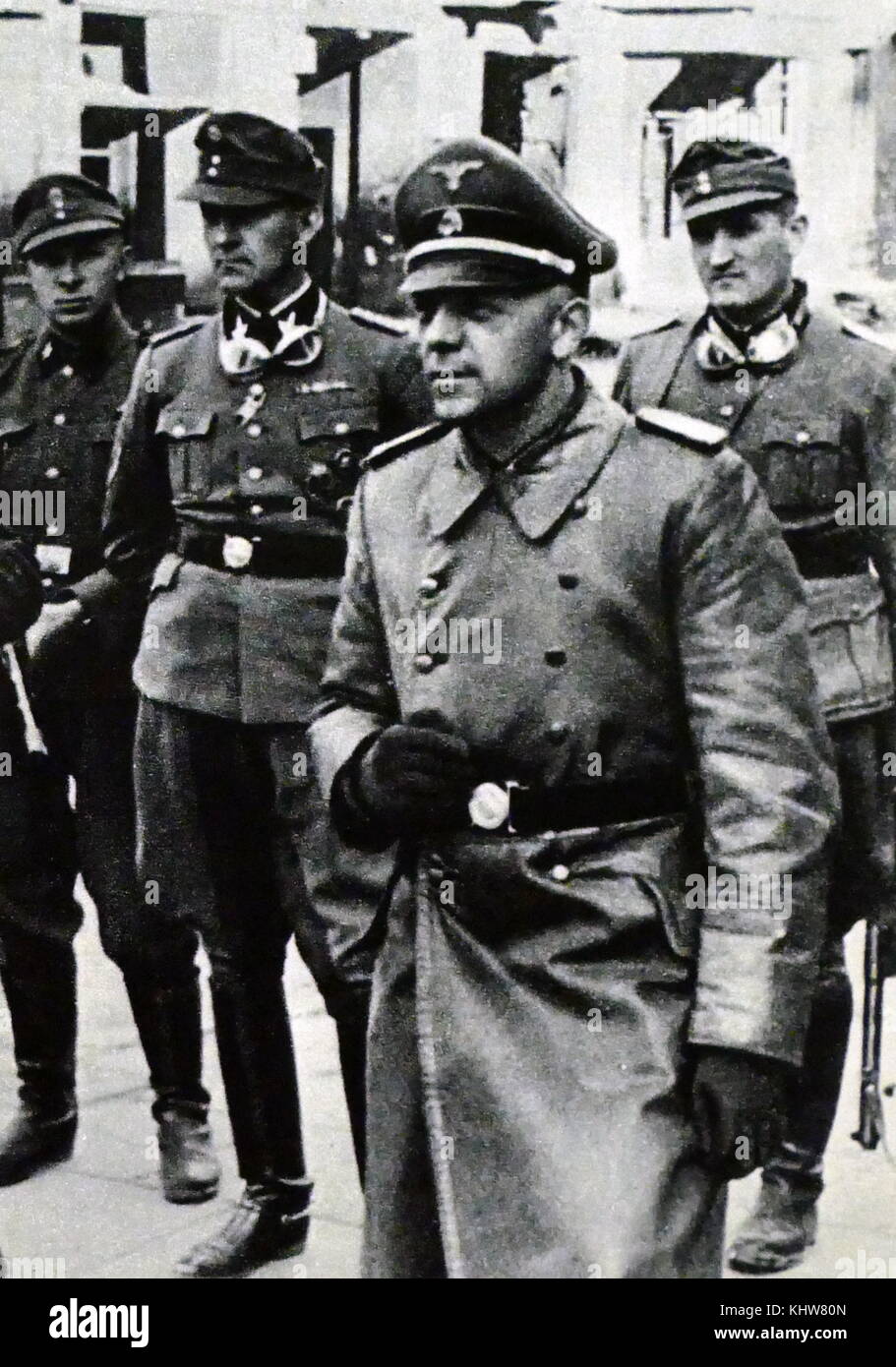 Photographie de Jürgen Stroop (1895-1952) un général SS durant la Seconde Guerre mondiale. Il commande contre l'insurrection du Ghetto de Varsovie et a écrit le rapport Stroop. En date du 20e siècle Banque D'Images