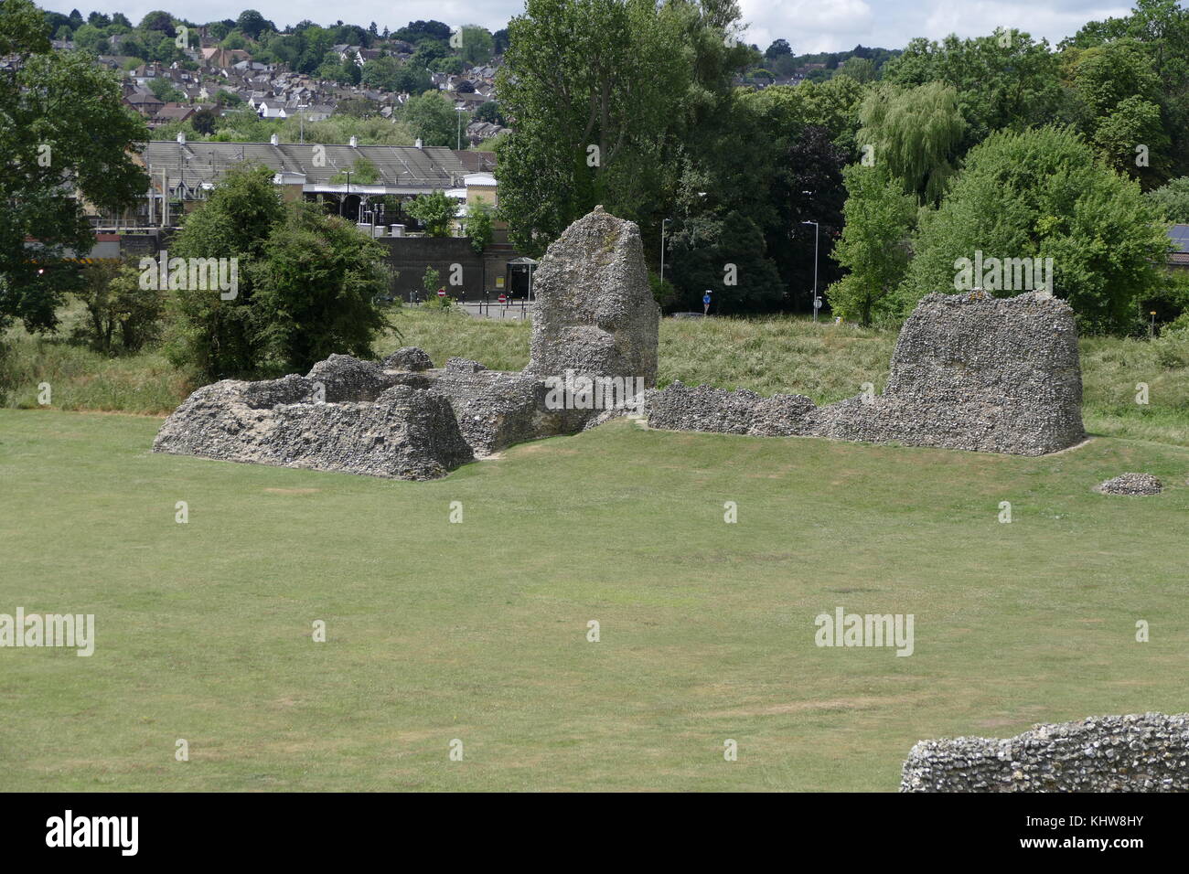 Photographie prise de Berkhamsted Castle. Berkhamsted Castle, un 11e siècle Norman motte-et-bailey château à Berkhamsted, Hertfordshire. En date du 21e siècle Banque D'Images