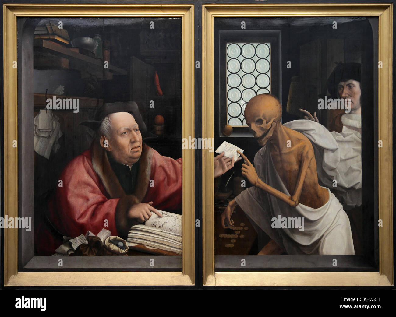 La mort et l'Avare par Jan Provoost 1462-1529 Bruges Belgique Banque D'Images