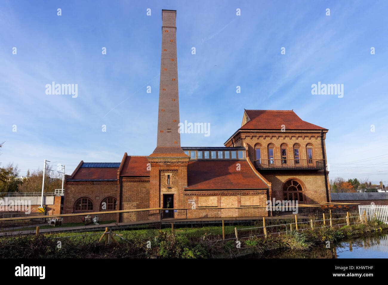 Maison de moteur marin à Walthamstow Wetlands, Londres, Angleterre, Royaume-Uni, UK Banque D'Images