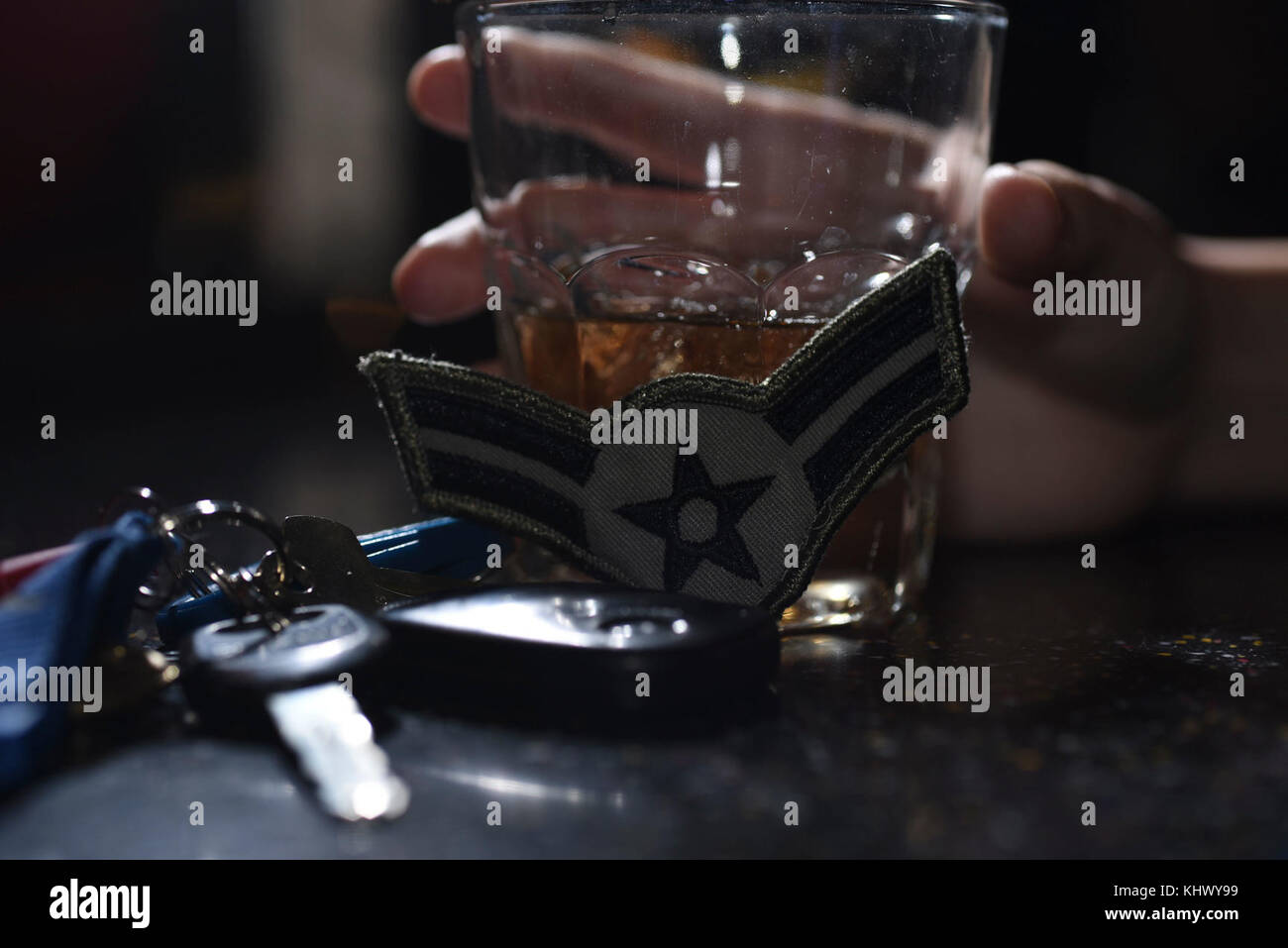 Les Aviateurs contre l'alcool au volant a été créé dans le but de prévenir les conséquences de la conduite sous l'influence, et est une façon pour les aviateurs pour regarder dehors pour leurs ailiers. Banque D'Images