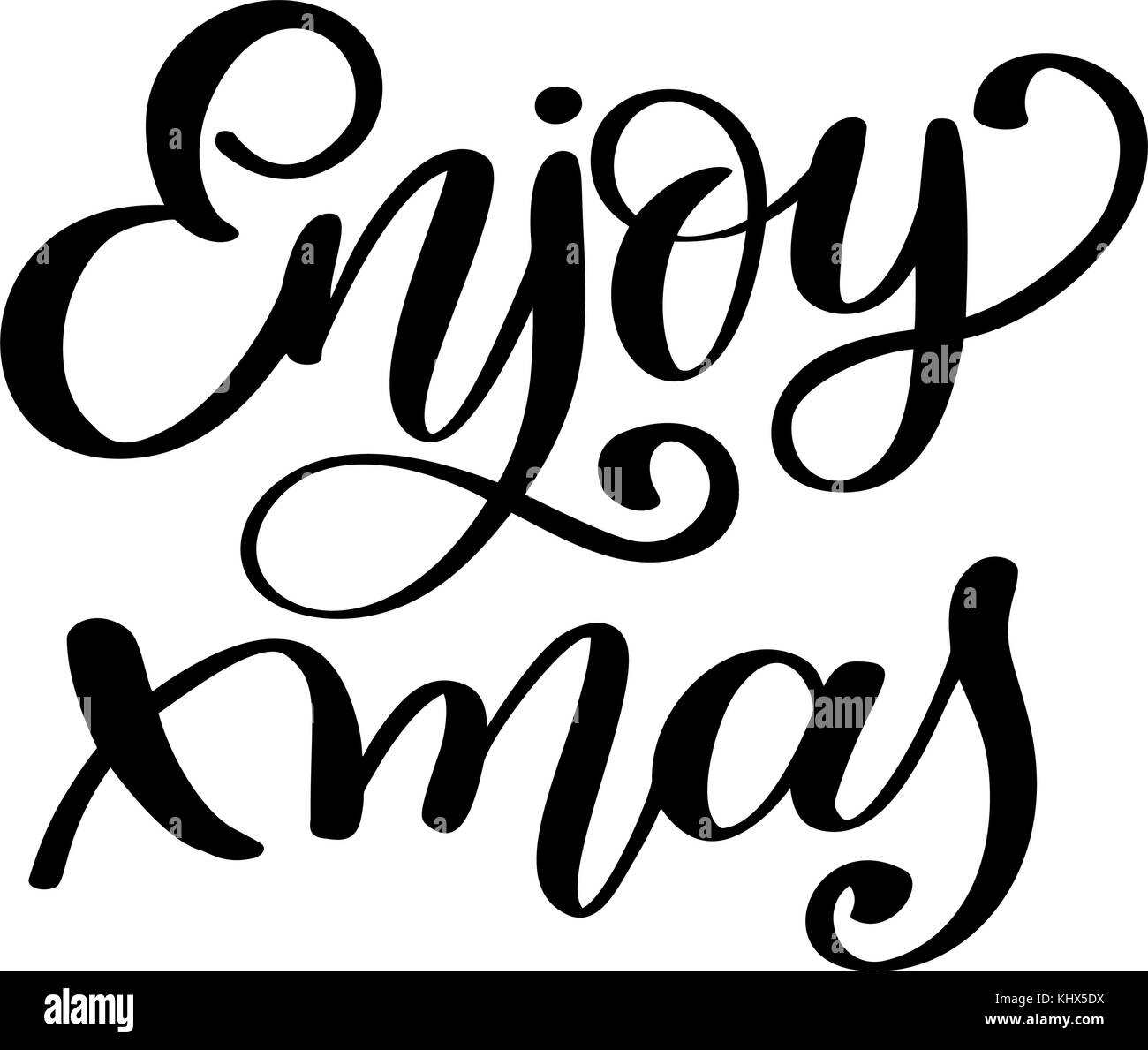 Profitez de Noël Noël inspiration citation sur le bonheur. expression calligraphie moderne avec sourire dessiné à la main. vecteur simple lettrage pour imprimer et poster. typographie design de l'affiche Illustration de Vecteur