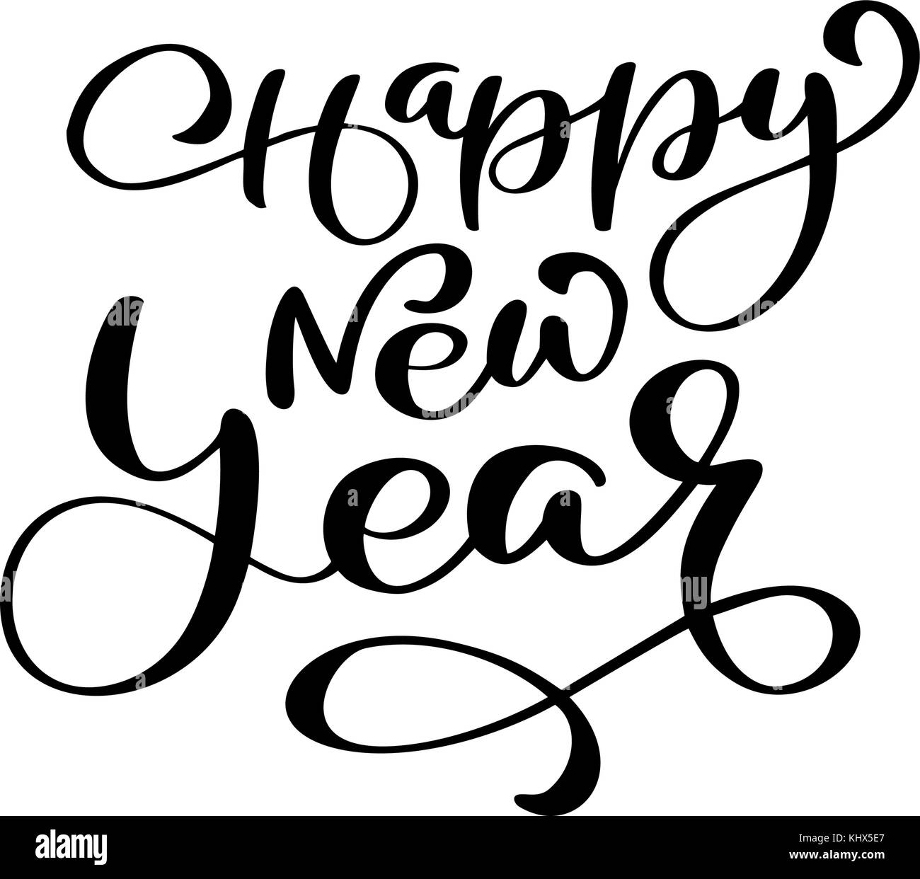 Bonne année part-texte lettrage calligraphie moderne vecteur fait main. Illustration de Vecteur