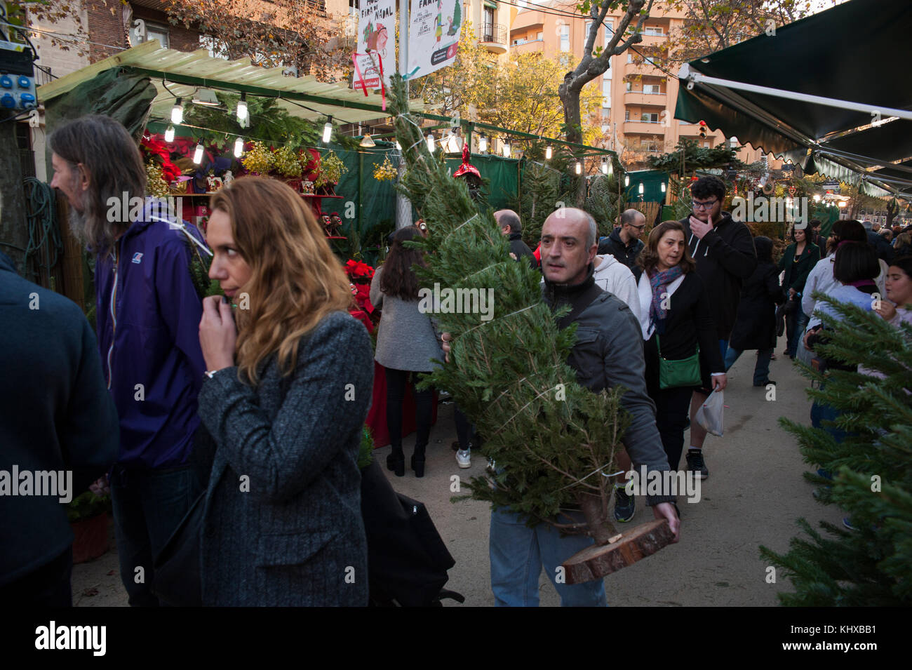 Marchés de Noël de Barcelone Banque D'Images