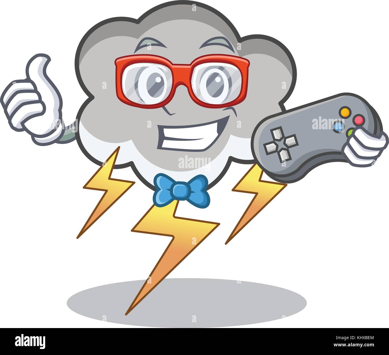 Cartoon caractères thunder cloud gamer Illustration de Vecteur