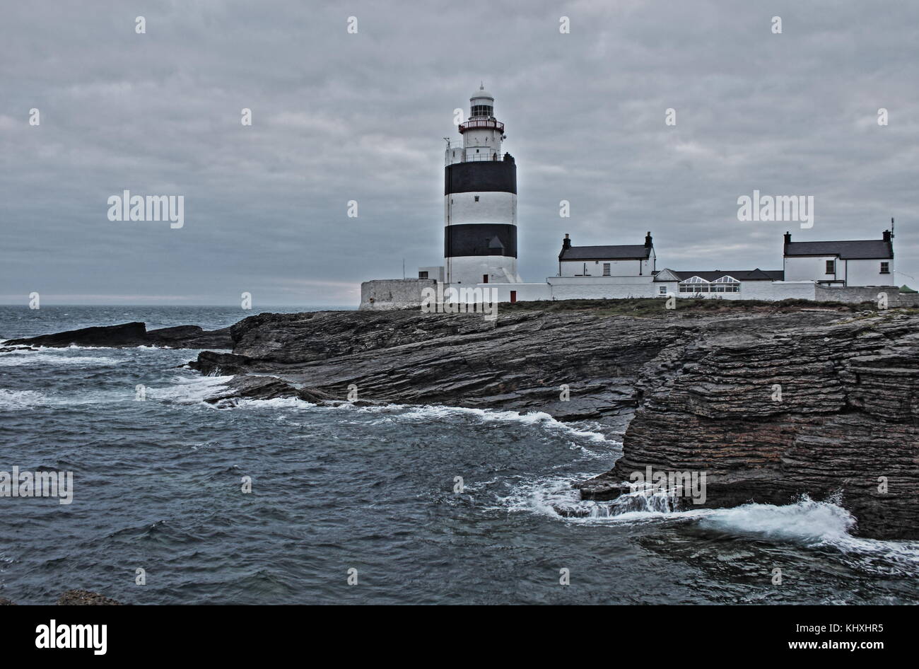 Phare de la tête crochet crochet, comté de Wexford, Irlande - hdr Banque D'Images