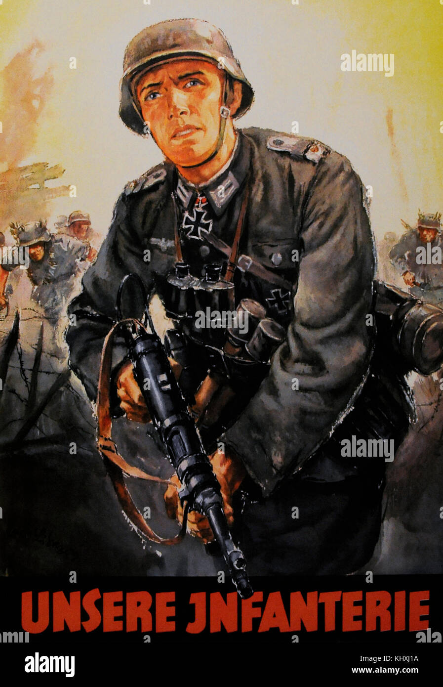 L'affiche de la propagande allemande d'encourager les jeunes à faire le service militaire dans l'armée de la Wehrmacht. Il a également été adressée aux jeunes de la Haute-Silésie enregistrés en Volksliste (liste du peuple allemand dans les territoires occupés). Banque D'Images
