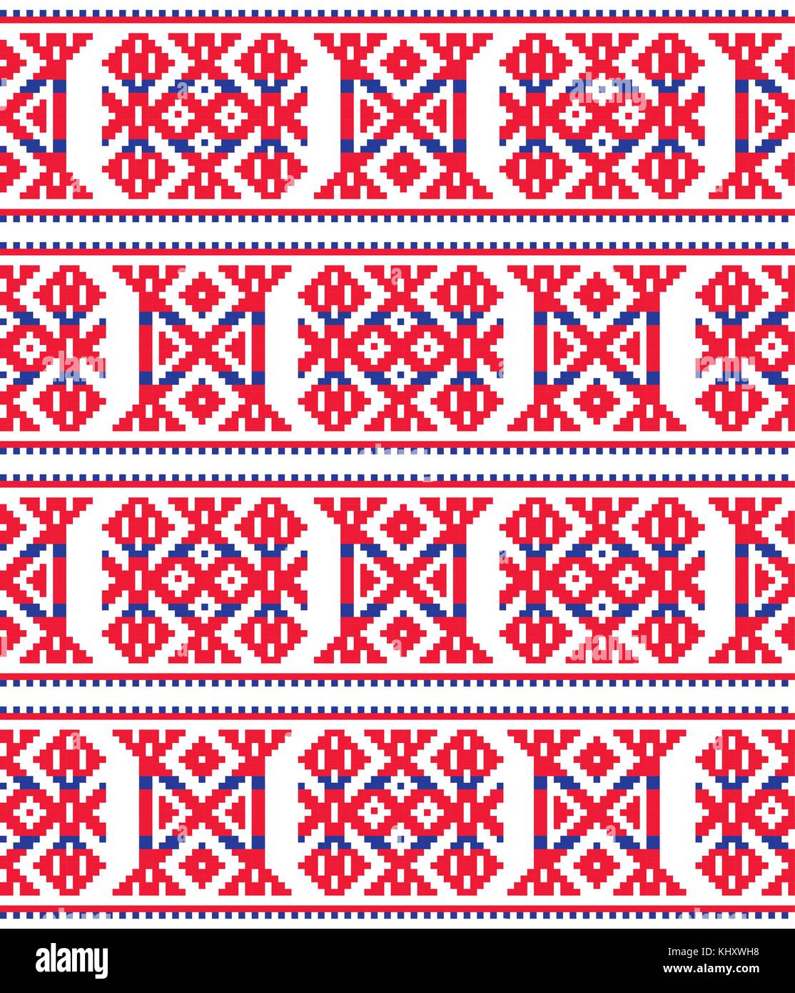 Design Vectoriel continu sami de Laponie, du point de croix modèle vectoriel, l'art folklorique scandinave, style nordique Illustration de Vecteur