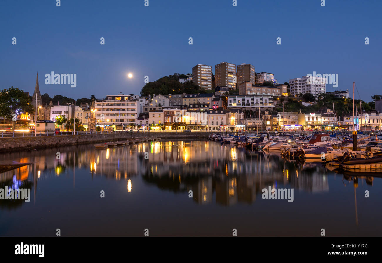 Le port de Torquay par Moonlight Banque D'Images