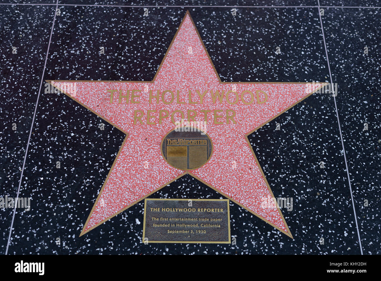 HOLLYWOOD, CA - 06 DÉCEMBRE : la star du Hollywood reporter sur le Hollywood Walk of Fame à Hollywood, Californie, le 6 décembre 2016. Banque D'Images