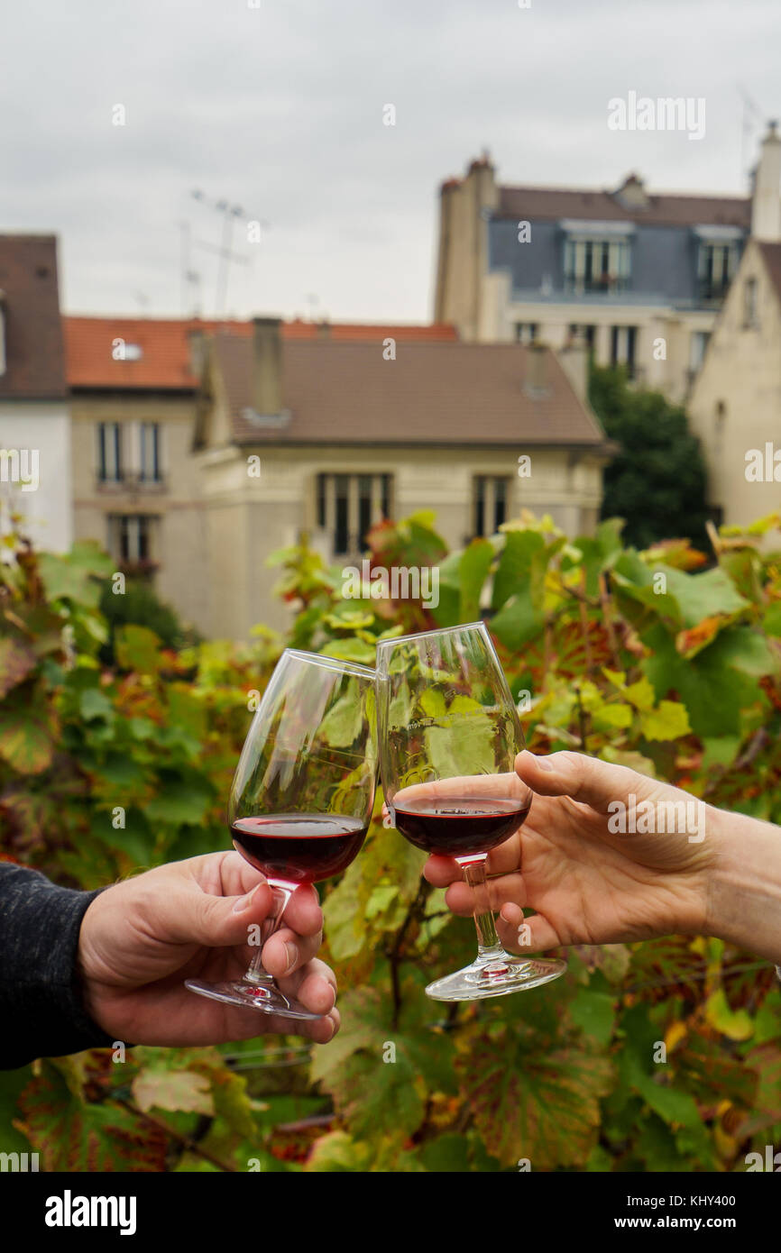 La seule cave de vinification de la ville de Paris Banque D'Images