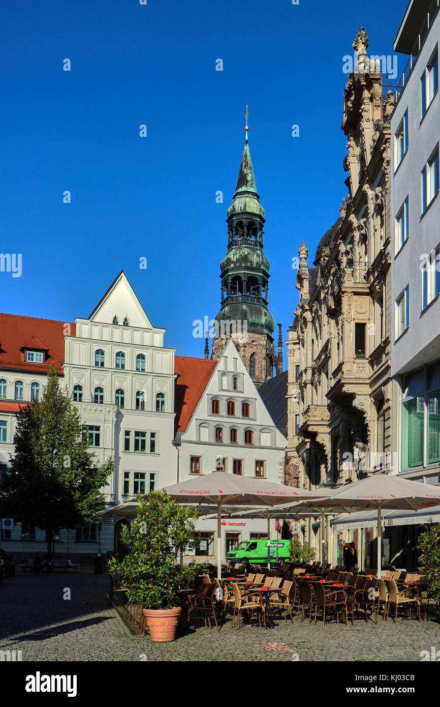 L'Europe, l'Allemagne, la Saxe, la ville de Zwickau, la vieille ville, la place Hauptmarkt Banque D'Images